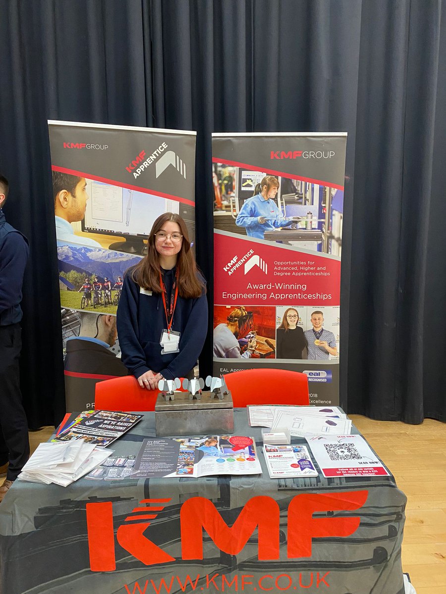 KMFmetal's tweet photo. Delighted to attend & display at the Careers Fair at
@ossmastoke today, where Kayleigh & Rachel from KMF spoke to students about their future career goals, reaching their full potential, & how KMF will help them to do that. #kmf #apprenticeships #ossma #careers https://t.co/UjeFR9aY4G