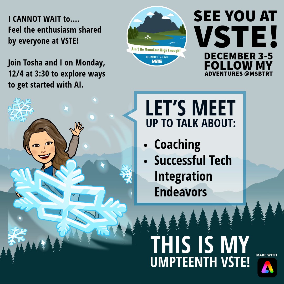 Tosha and I are so excited to represent <a href="/PortsVASchools/">Portsmouth Schools</a> at #VSTE , presenting about AI. See why #PPSshines with #ppstrt  .  <a href="/ebracyPPS/">Dr. Elie Bracy III</a>  <a href="/PPS_CPI/">Churchland Primary & Intermediate School</a>  <a href="/nicscud/">Nicole DeVries</a> <a href="/jennthomas75/">Jennifer Thomas</a> <a href="/Tosha_P_TRT/">Tosha Cummings Penkrot</a>