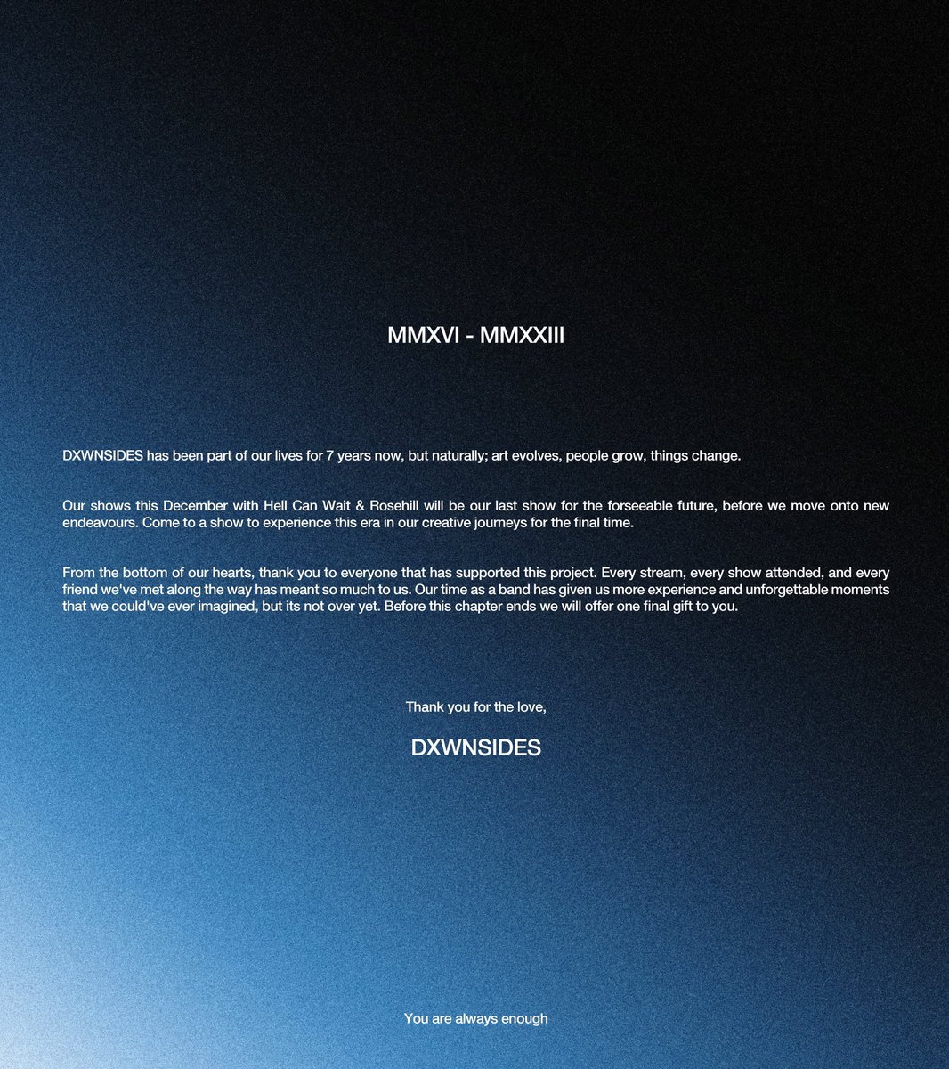 I WAS NEVER ENOUGH tweet media