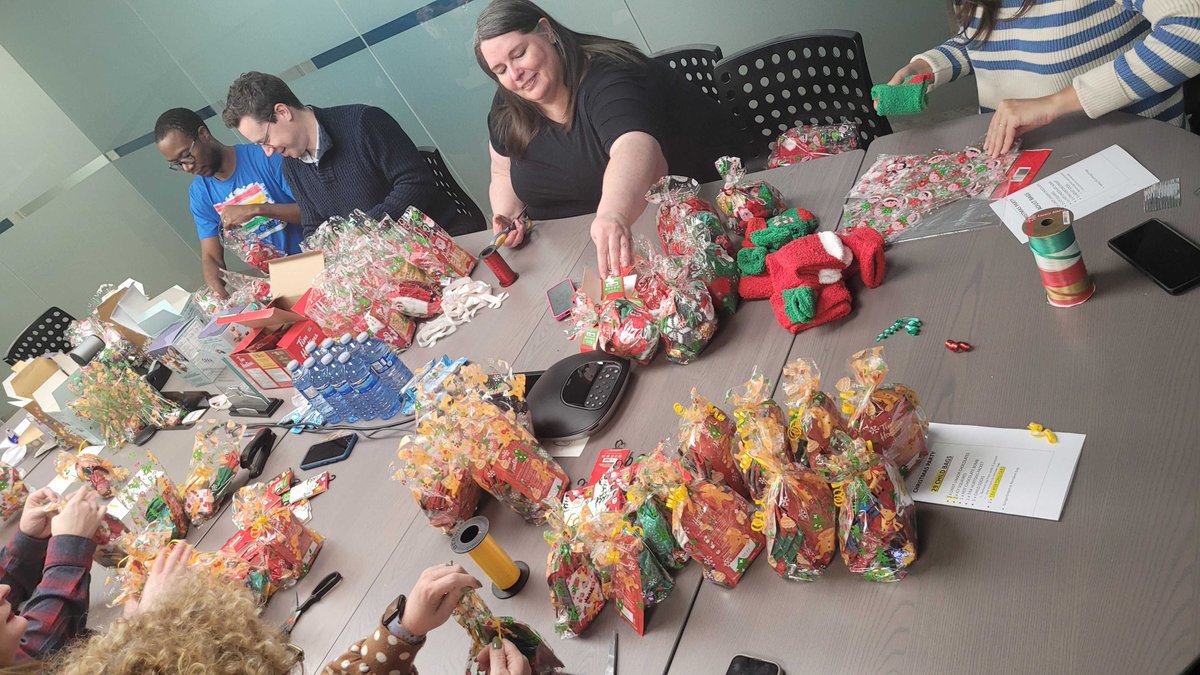 Thank you to our merry elves, the Planning, Advisory and Coordination team @cityofcalgary @teresagoldstein who offered to help staff build and package up 85 gifts for our Resident Holiday Party! That's incredible. We are so grateful to have friends like you. Happy Holidays!