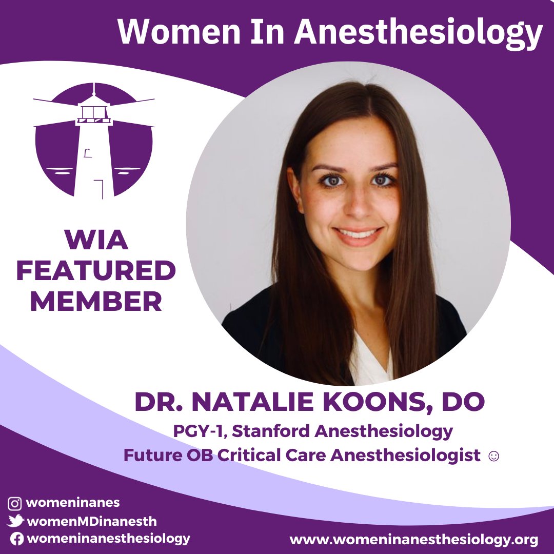 @NatalieKoons, DO is a PGY-1 at Stanford. In her previous life, she was a pre-professional ballerina! She has big #sheforshe/advocacy energy, mentoring medical students and serving as president of @SOAPHQ's MS/res SIG. Check out her work with @SEAnesHQ: seahq.org/index.php?opti…