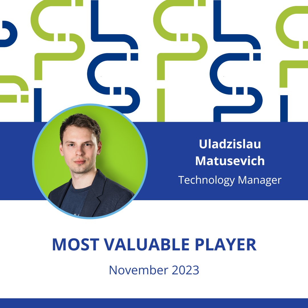 It’s that time again when we celebrate our team and their accomplishments! Our November MVPs are Nick Sheetz, Director of Business Processes and Analytics, and Uladzislau Matusevich, Technology Manager.  👏👏

#team #excellence #congratulations #MVP