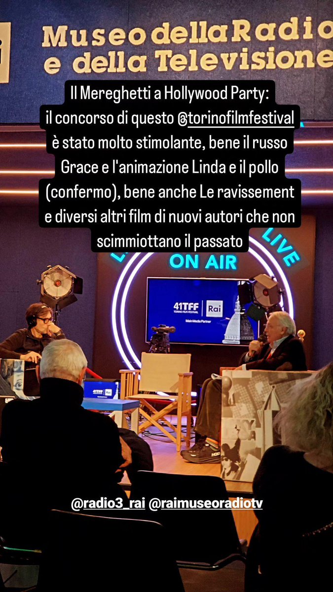 sebapucc's tweet photo. Il Mereghetti a #HollywoodParty @Radio3tweet su questo #TFF41 che volge al termine. https://t.co/1nTAN4OSQS