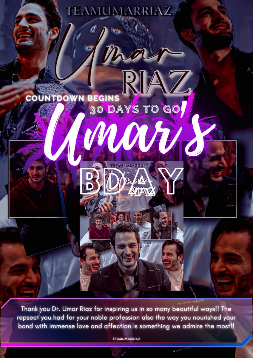 30  days left for Champ birthday💖 ✨

📌Start saving drafts & making edits for Mega trend on birthday💥 

Happy Birthday to the gem of a person Umar in advance💎

#UmarRiaz | #BB15 |
#UmarArmy | #BiggBoss
@OrmaxMedia |  #BiggBoss15 |