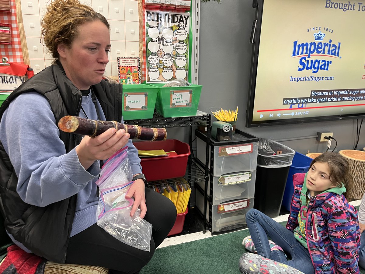 Windsor_CSD's tweet photo. Ag in the Classroom educators from @CCEBroome  spent Friday in 3rd grade classrooms teaching students how sugar is refined from sugar cane, and helping them make edible peppermint playdough. They also gave kindergarten students a lesson on evergreen trees, such as pine and fur. https://t.co/N2zQABZCMO