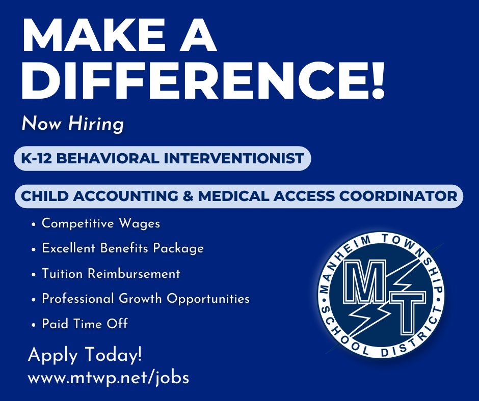 🌟 Exciting Opportunities Await! 🌟

Are you passionate about making a positive impact in the lives of students? Join our dynamic team as a Behavioral Interventionist or Child Accounting &amp; Medical Access Coordinator! 

Apply Now ➡️ mtwp.net/jobs
