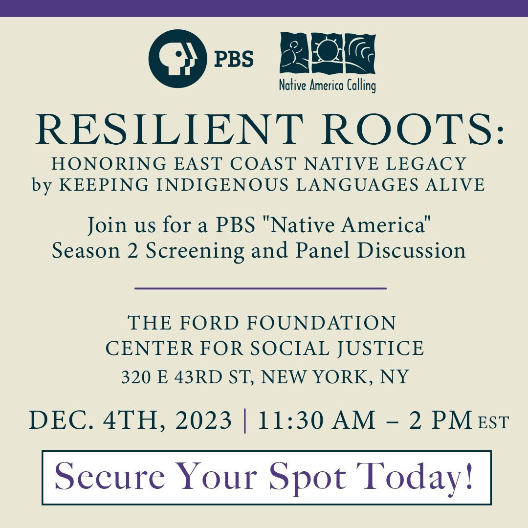 New York! Ticket sales for the NYC screening of “Language is Life” from Native America Season 2 are EXTENDED. RSVP by Sunday, Dec. 3. Get your free ticket now ➡️ bit.ly/3QHXTjO.