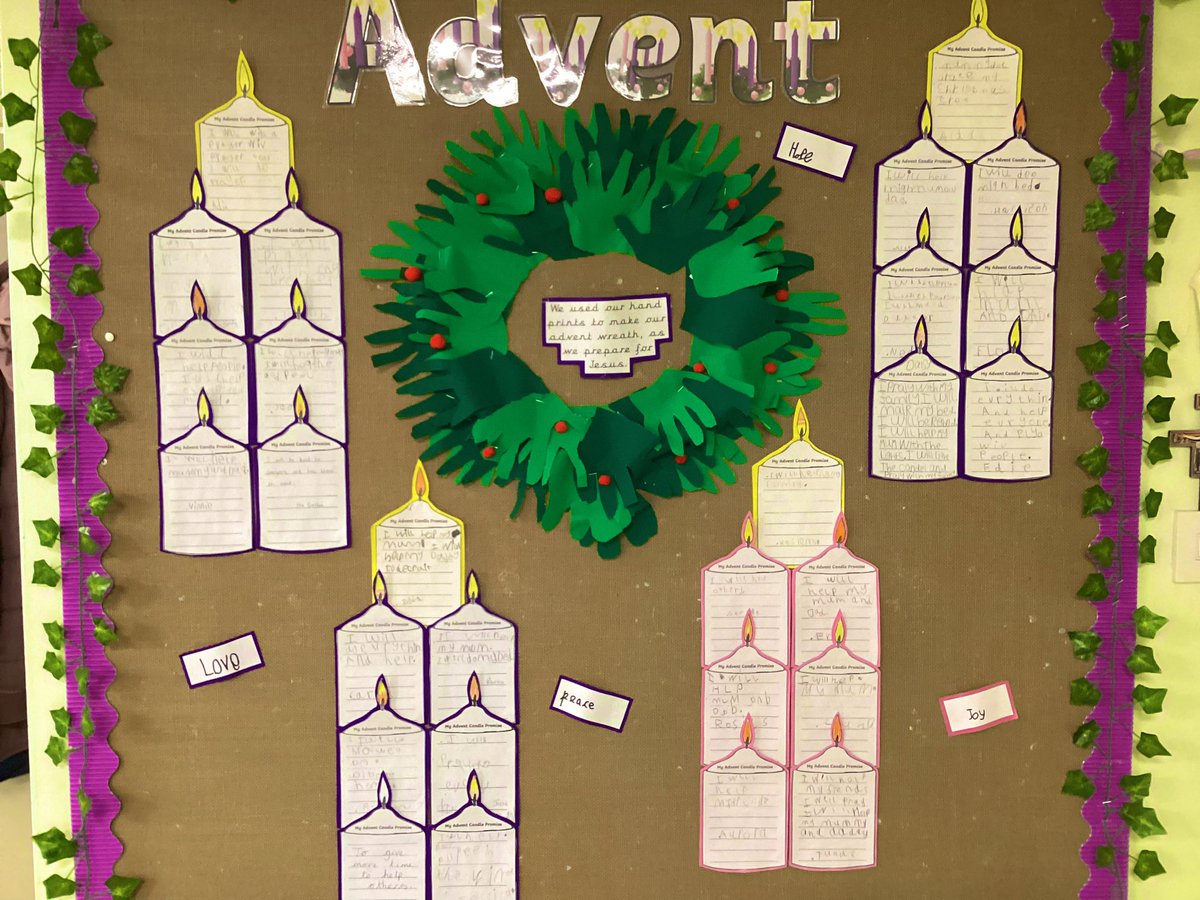 Year 1 have been preparing for Jesus, this Advent, by creating this beautiful wreath, along with making special promises. #advent #adventwreath