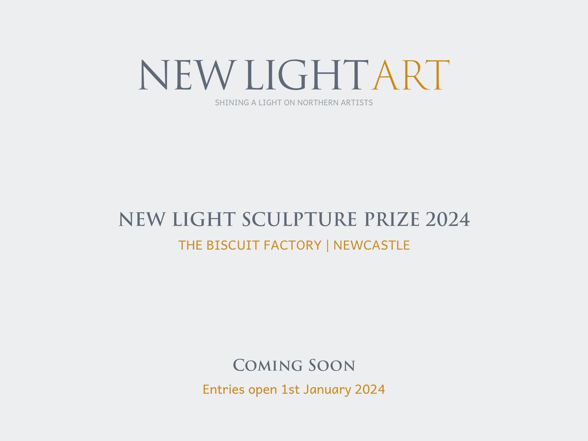 New Light Art (@newlightart) on Twitter photo We are thrilled to announce that the entries for the first-ever New Light Sculpture Prize, will open 1 January 2024.
The Prize will launch at <a href="/biscuit_factory/">@biscuit_factory</a> , 29 June, and exhibited alongside this stretch of the 2023/24 Prize Exhibition tour.
👉shorturl.at/clnux We are thrilled to announce that the entries for the first-ever New Light Sculpture Prize, will open 1 January 2024.
The Prize will launch at <a href="/biscuit_factory/">@biscuit_factory</a> , 29 June, and exhibited alongside this stretch of the 2023/24 Prize Exhibition tour.
👉shorturl.at/clnux