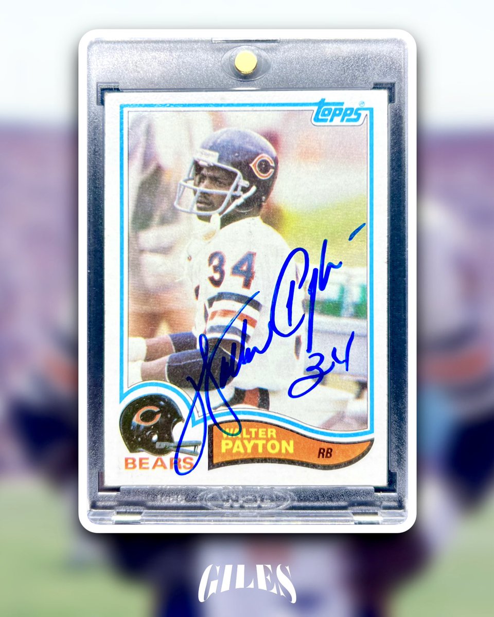 𝙎𝙒𝙀𝙀𝙏𝙉𝙀𝙎𝙎 𝙂𝙄𝙑𝙀𝘼𝙒𝘼𝙔 🐻

To celebrate hitting 5,000 followers soon, I’m giving away this Walter Payton 1982 <a href="/Topps/">Topps</a> on-card auto 🤩 For a chance to win…

• 𝙍𝙏 𝙩𝙝𝙞𝙨 𝙩𝙬𝙚𝙚𝙩
• 𝙁𝙤𝙡𝙡𝙤𝙬 𝙢𝙚

A winner will be announced after I hit 5,000. Good luck!
