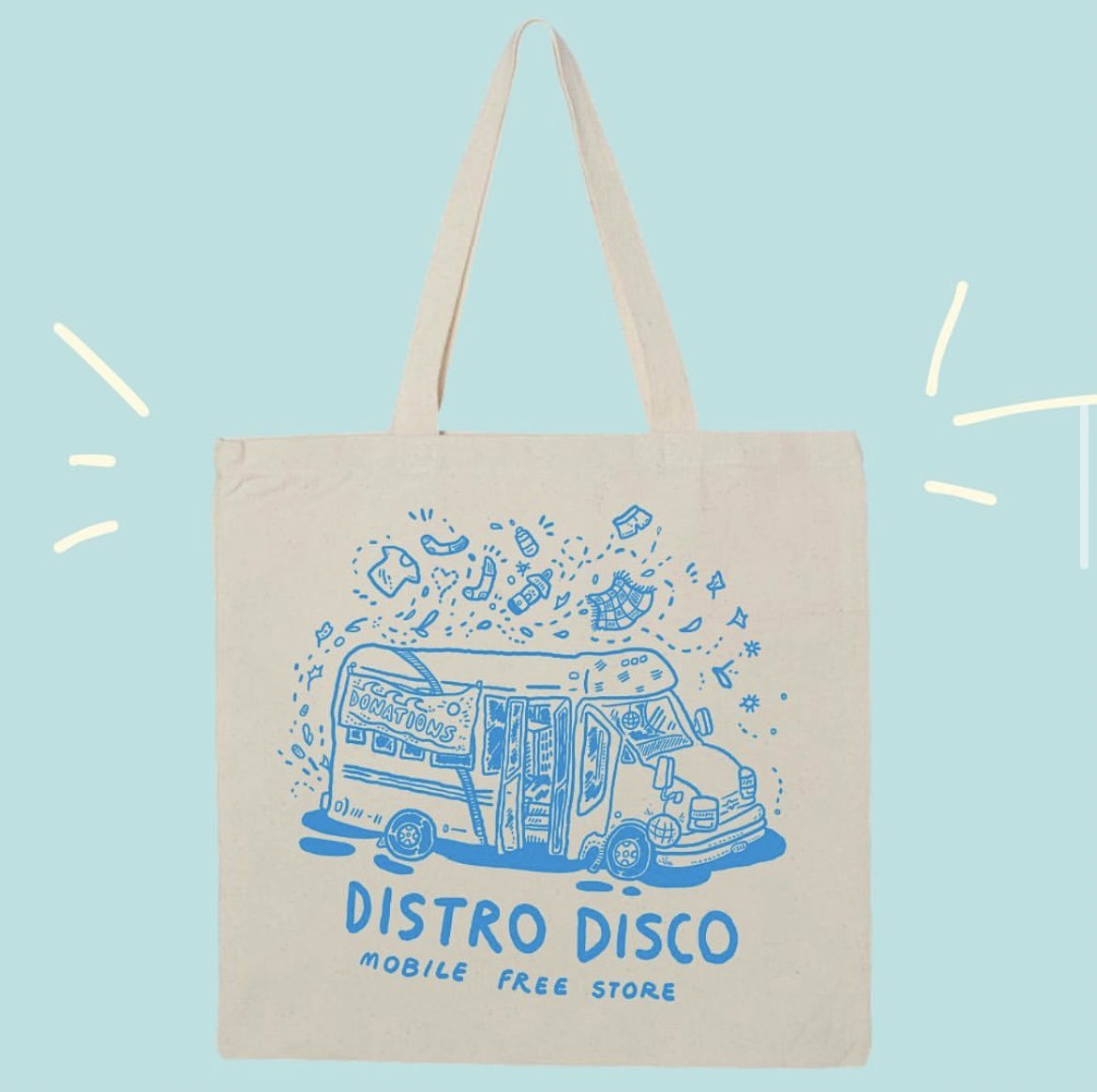 DISTRO DISCO MERCH ALERT 🪩✨🎉
We've got some tote bags ready to go!!! Rep the DD and #MutualAid while  supporting our ongoing work 💛🩵🧡

‼️ Write "tote bag" in the memo for e-transfers ‼️ 

Locally designed by <a href="/fungalmatters/">Madeline's Work Warehouse</a> and printed by Annie Axtell Designs 🫶 

1/2