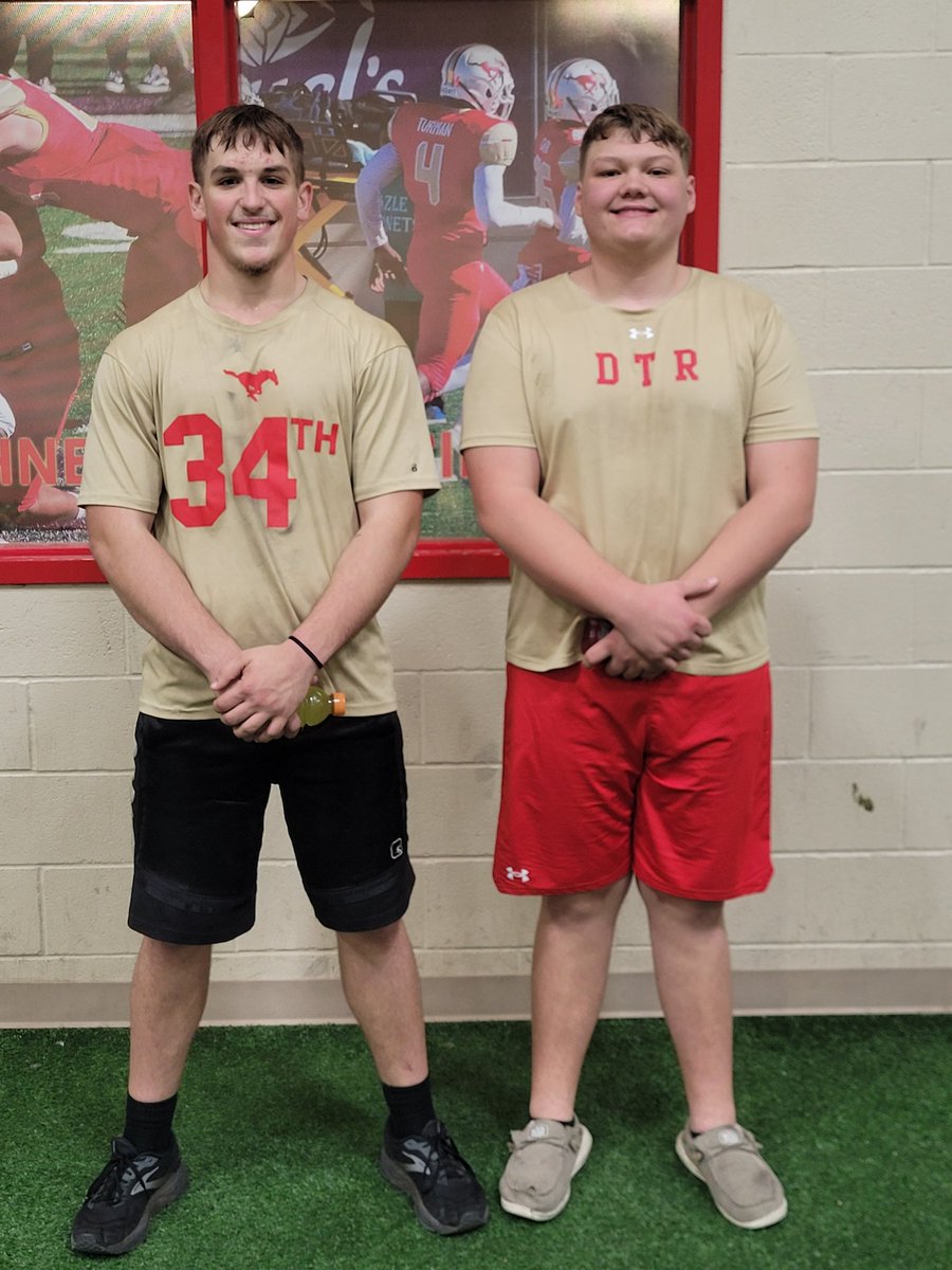 Thamannjr's tweet photo. Congrats to Jacob and Cutter on being Stangs of the Week! Two 2026 big fellas. https://t.co/1M3tiNRexw