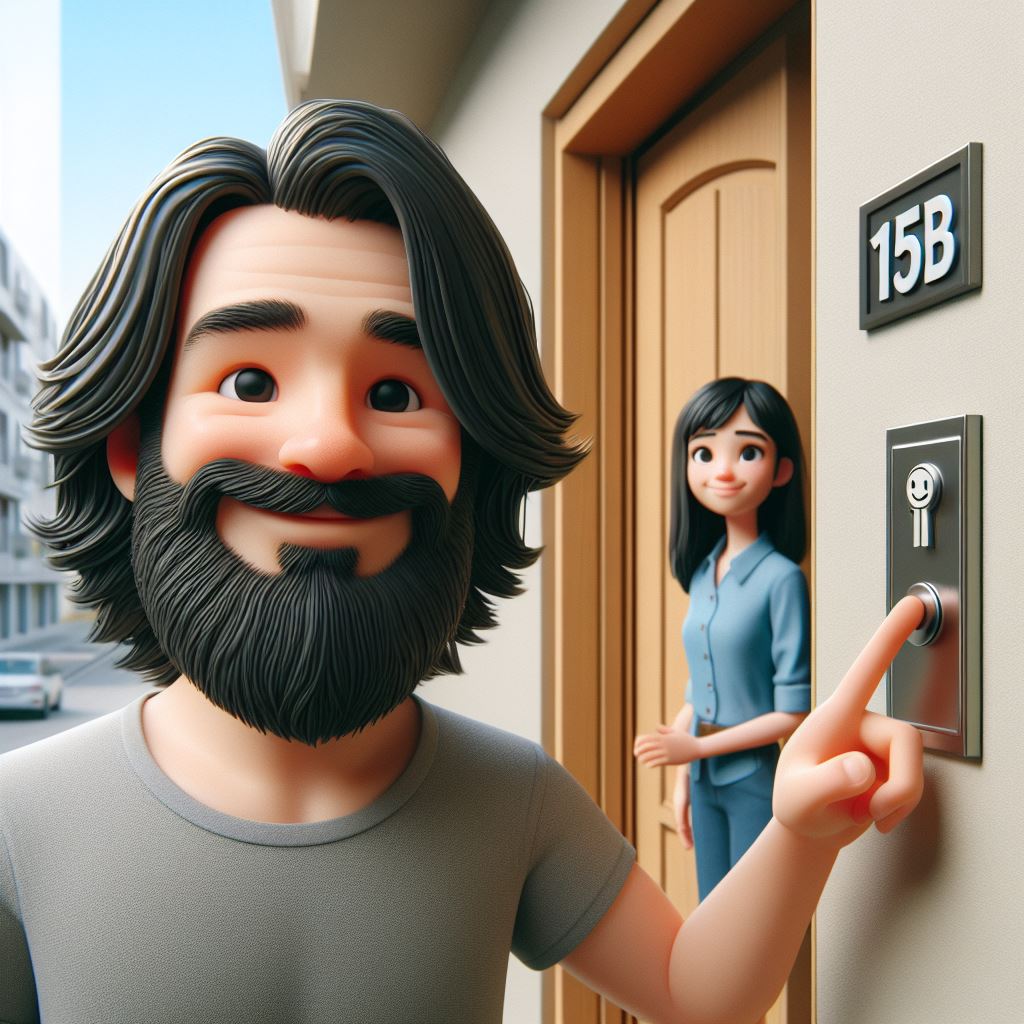 "De ter frio na barriga subindo a escada
E a cada degrau sentir que o coração dispara
Apertar a campainha do 15b
Quase morrer feliz ao ver você."
<a href="/ralarconoficial/">Rodrigo Alarcon</a>
<a href="/TheAviatorGuy_/">Eduardo Cardozo</a>