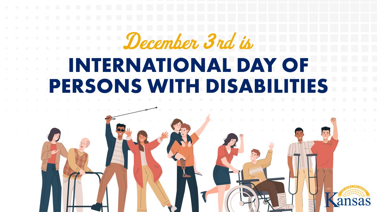 GovLauraKelly's tweet photo. On International Day of Persons with Disabilities, we're reminded of the values of inclusion and accessibility. We create a Kansas where everyone thrives by dedicating ourselves to these principles. https://t.co/pBfqtqei1d