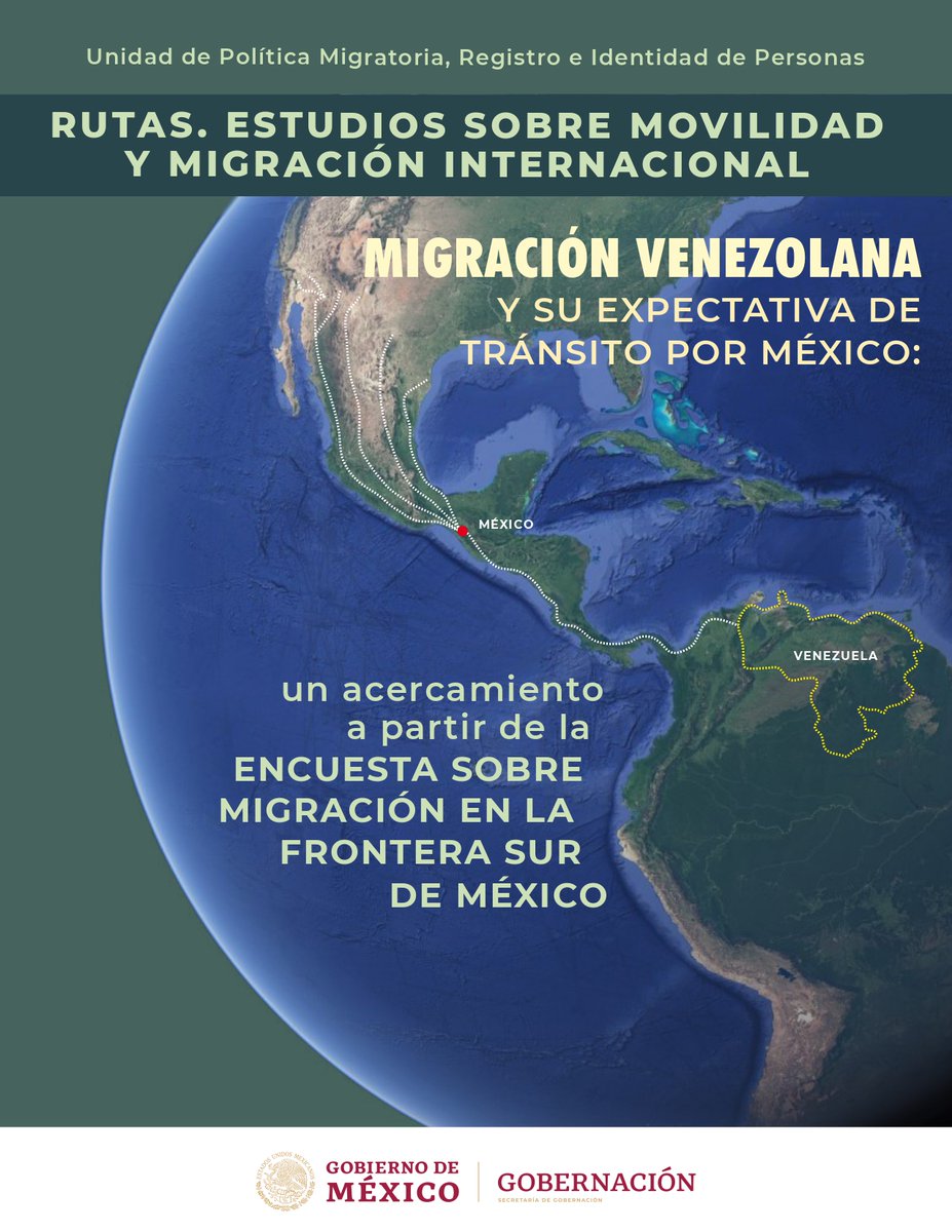 RocioGonzalezH8's tweet image. 🗺️ La #UPMRIP presenta la publicación más reciente de #Rutas14. Estudios sobre Movilidad y Migración Internacional, que analiza la migración venezolana en su tránsito por 🇲🇽, con datos de la #EMIFSur. 📰

Da clic para leer: bit.ly/rutas_14
@CONAPO_mx @venezuela_migra