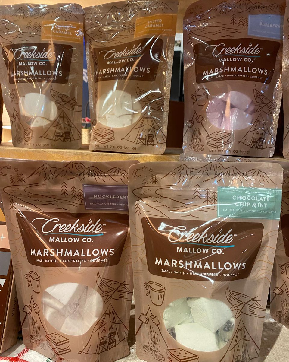 Gainans's tweet photo. Small batch, handcrafted, gourmet marshmallows! With flavors like Cookies &amp; Cream, Huckleberry, and Salted Caramel, these marshmallows are the perfect addition for hot chocolate, s’mores, and so much more. 
What will do you with them?

#Marshmallows #GainansFlowers #Christmastime https://t.co/qmRCmdQHLT