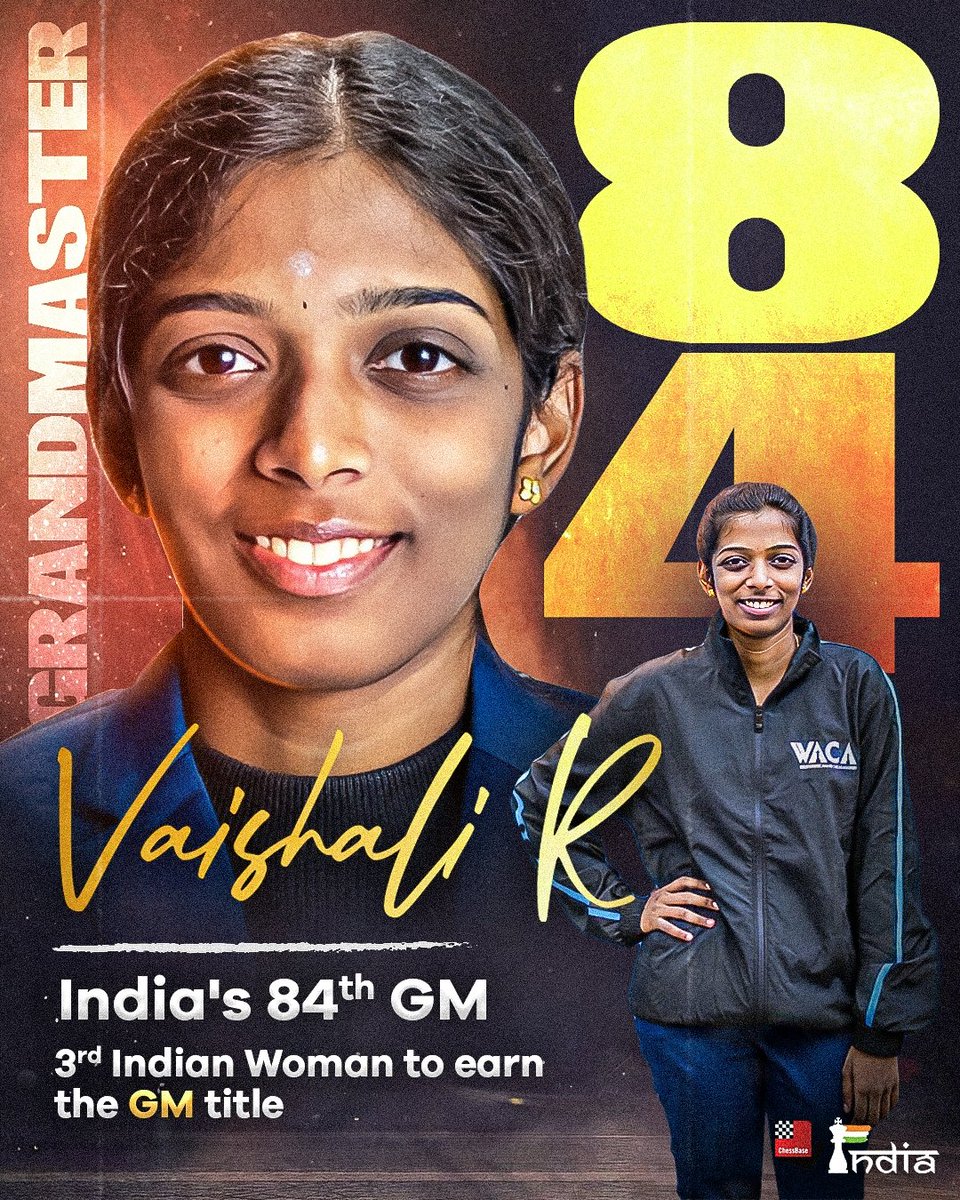 Susan Ninan on X: History! 🇮🇳 Vaishali Rameshbabu qualifies for the  Women's Candidates tournament. Her brother Praggnanandhaa has already  booked his spot in Toronto. Incredible that a brother-sister duo will  feature in