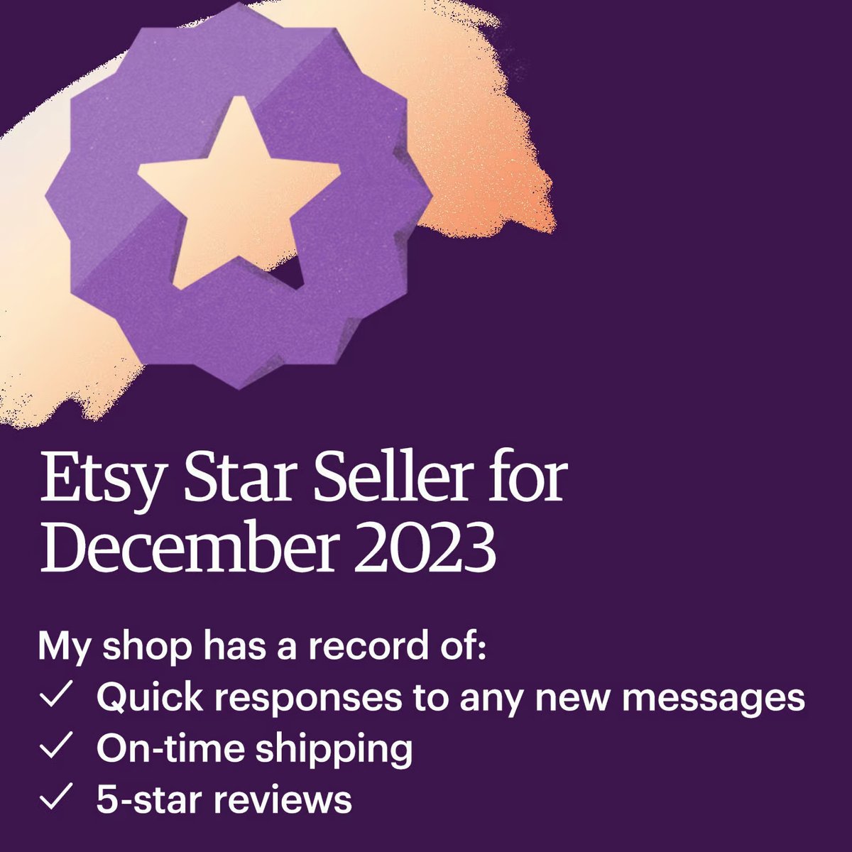 I’m a Star Seller on Etsy this month!  That means you can purchase from my Etsy shop knowing I have a record of  providing an excellent customer experience. etsy.me/4a3ropa  #EtsyStarSeller #SycamoreWoodStudio #watercolors #cards #prints #Christmascards #Holidaycards