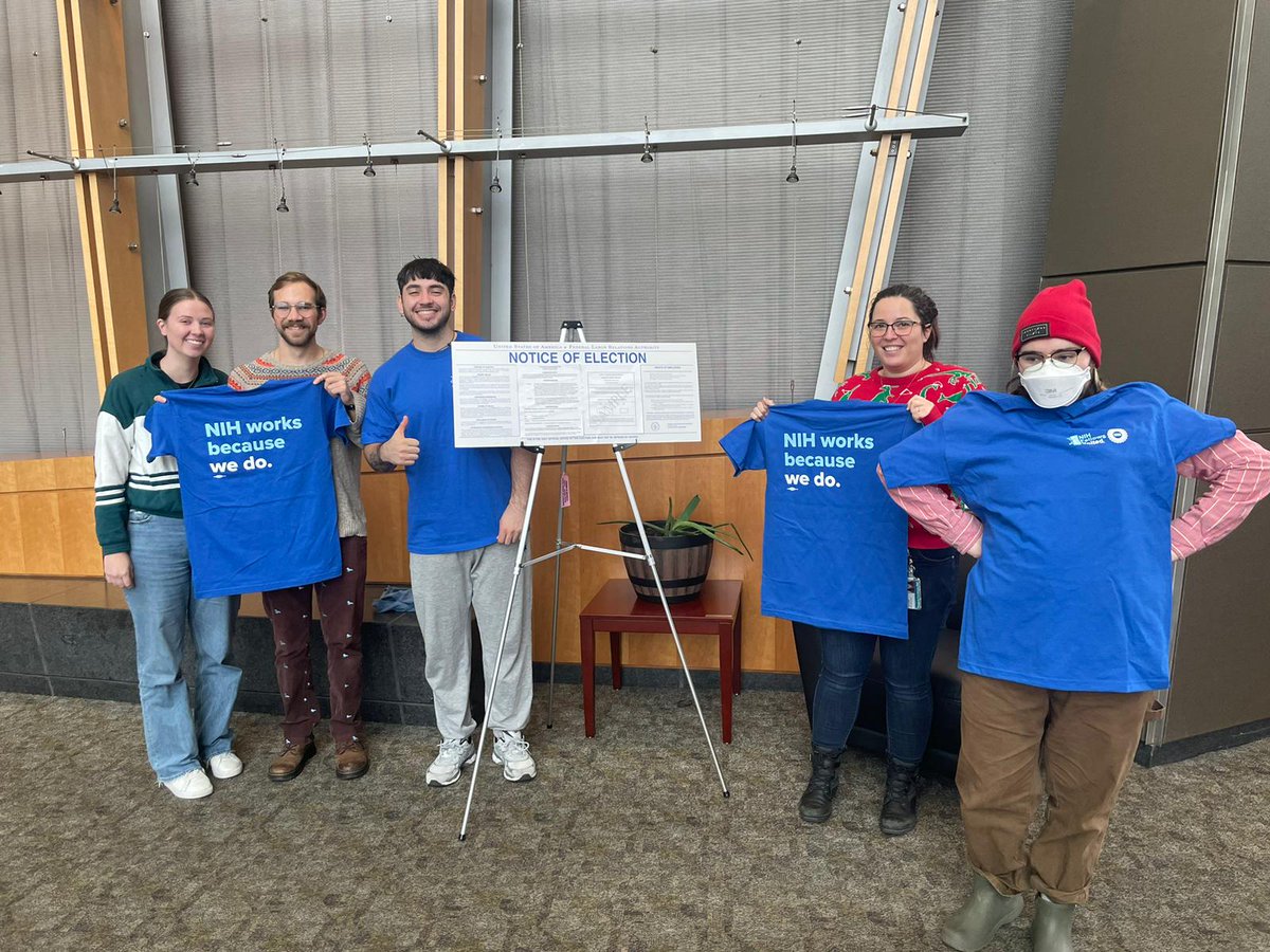 nihfellowsunite's tweet photo. Fellows at NIDA and NIA in Baltimore are ready to vote Union Yes on December 6th! #NIHFellowsVoteYes https://t.co/T7uyKKzP9h