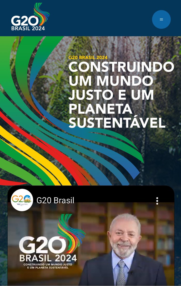 The G20 Brasil website is now live! Check it out! #G20Brazil #G20Brazil

O site do G20 Brasil já está no ar! Vem conferir!

Ya está disponible el sitio web del G20 Brasil. ¡Ven a verlo!

g20.org/pt-br