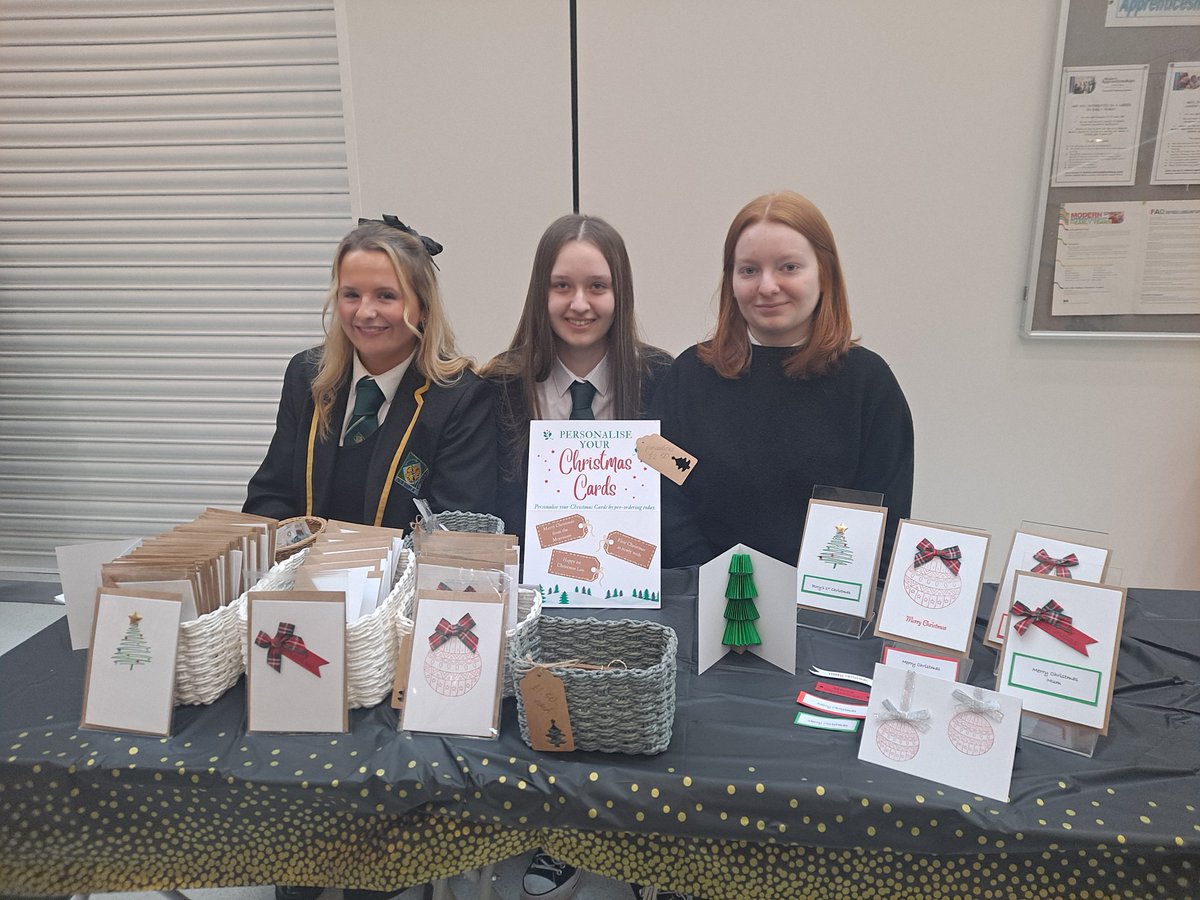 Well done to our Young Enterprise team who sold lots of their beautiful personalised Christmas cards at the Christmas Fair today.