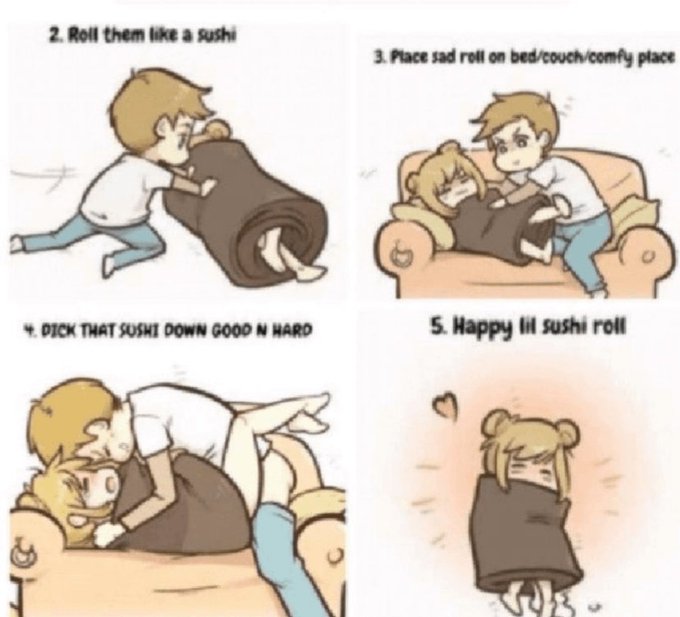 I want to be a happy sushi roll! Cum in me and let me steal the blankets. https://t.co/SnrE0MYS0n https://t