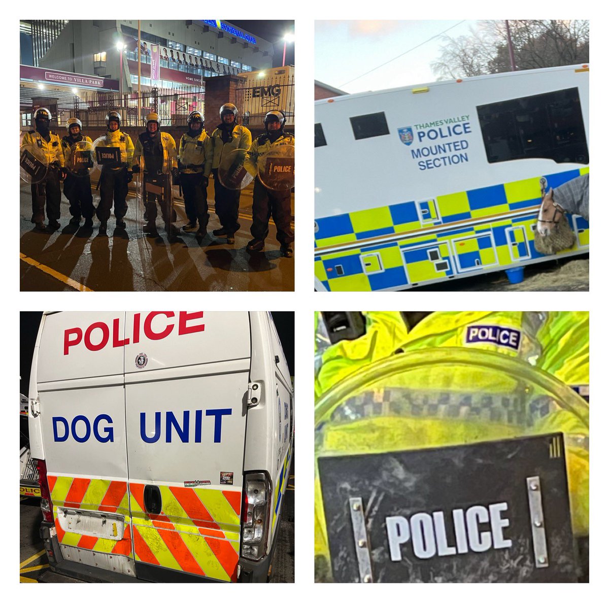 Officers from @NWorcsCops @HshireCops @OPUWorcs helping out @WMPolice & @TVP_horses with policing the serious disorder outside the football last night . Total professionalism shown by all police officers in attendance. @WestMercPolFed OR95