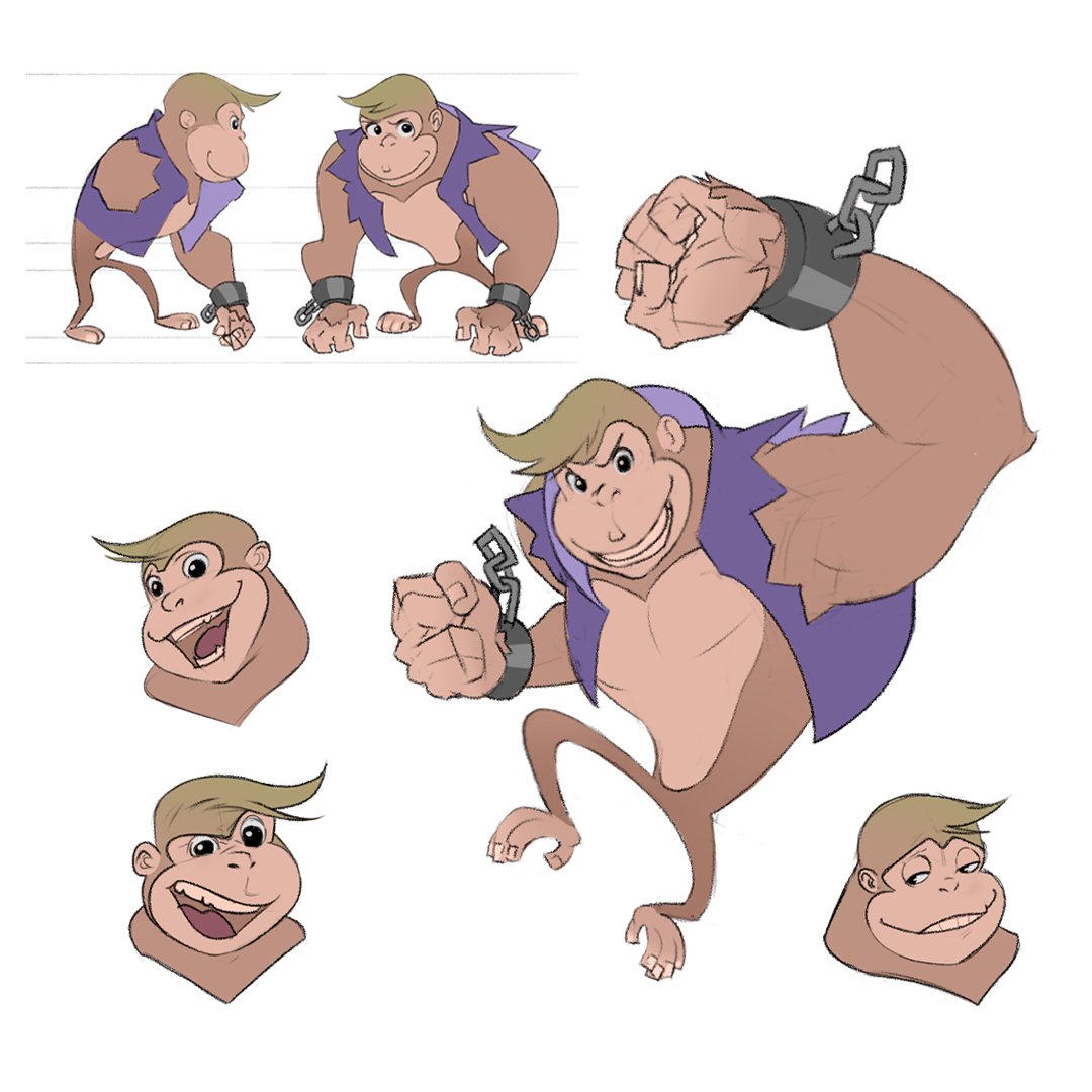 gatjensb's tweet photo. Gorilla character for a personal fantasy adventure project. Trying to combine Nintendo's style with Stephen Silver's

#character #characterdesign #oc #originalcharacter #procreate #illustration #gorilla #nintendo #stephensilver https://t.co/t1VwEfAVmJ