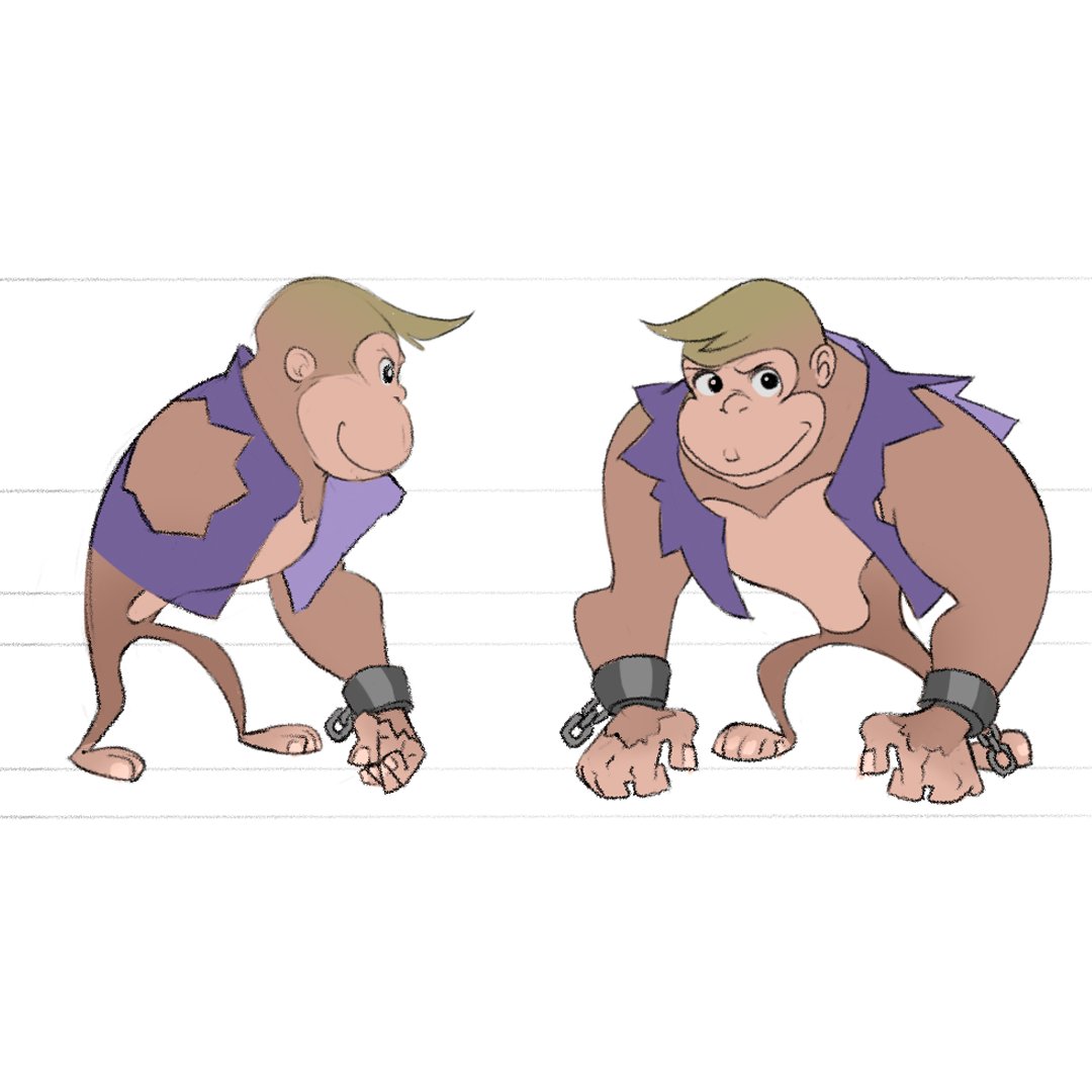 gatjensb's tweet photo. Gorilla character for a personal fantasy adventure project. Trying to combine Nintendo's style with Stephen Silver's

#character #characterdesign #oc #originalcharacter #procreate #illustration #gorilla #nintendo #stephensilver https://t.co/t1VwEfAVmJ