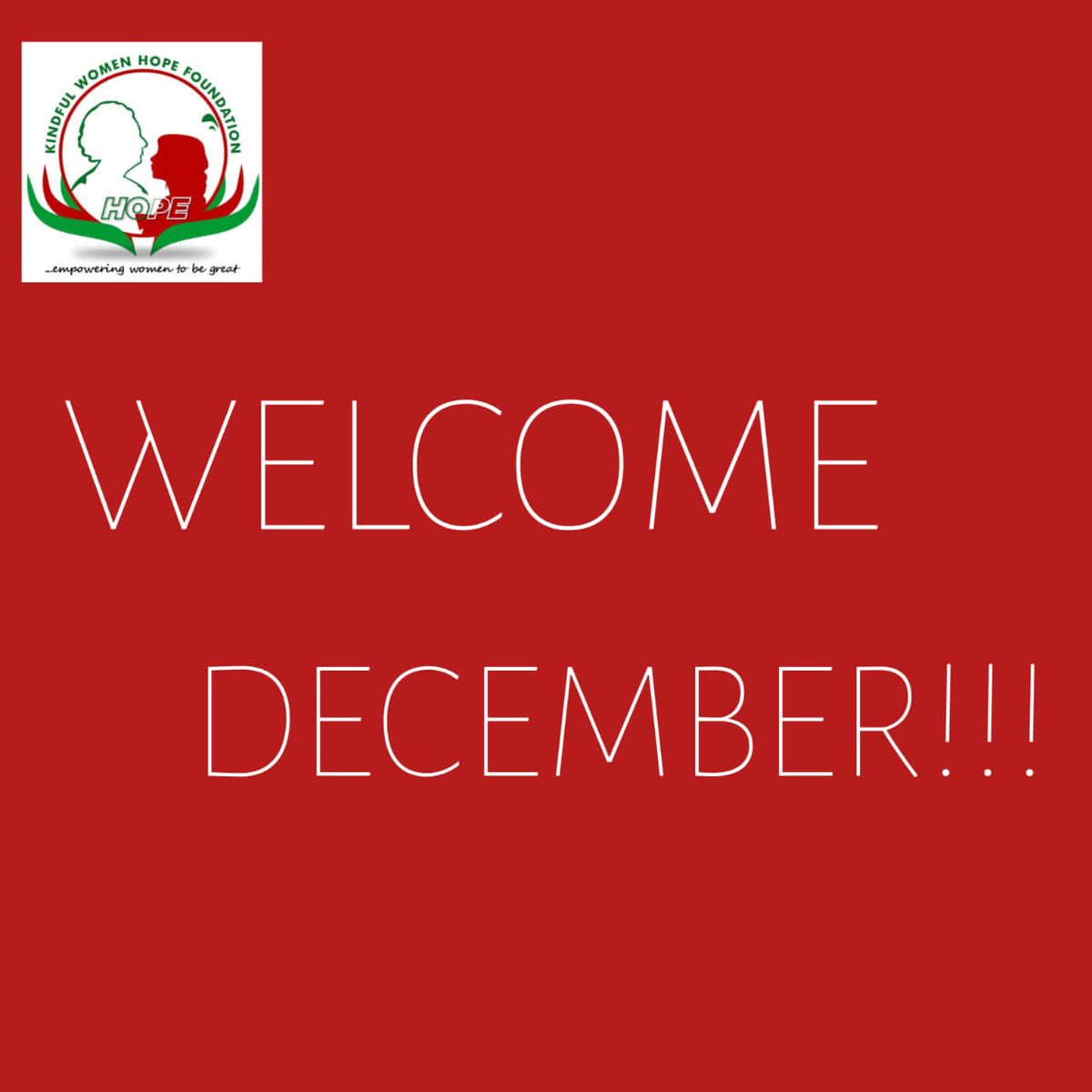 KWH_Foundation's tweet photo. Happy new month!! As we step into the magical month of December, let's embrace the holiday spirit and look forward to all the wonderful things this month has in store. We can't wait to embark on this journey together and make a positive impact in the lives of women and children. https://t.co/xgGrYpZi54