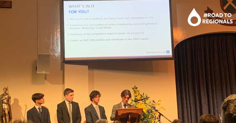 DROPLARacing's tweet photo. As part of our goal to raise awareness of #F1inSchools in our local community, DROPLA gave a speech about our journey, experience, and goals in the competition as part of the @fchslondon Annual Presentation Evening.

#DROPLA | @fchslondon