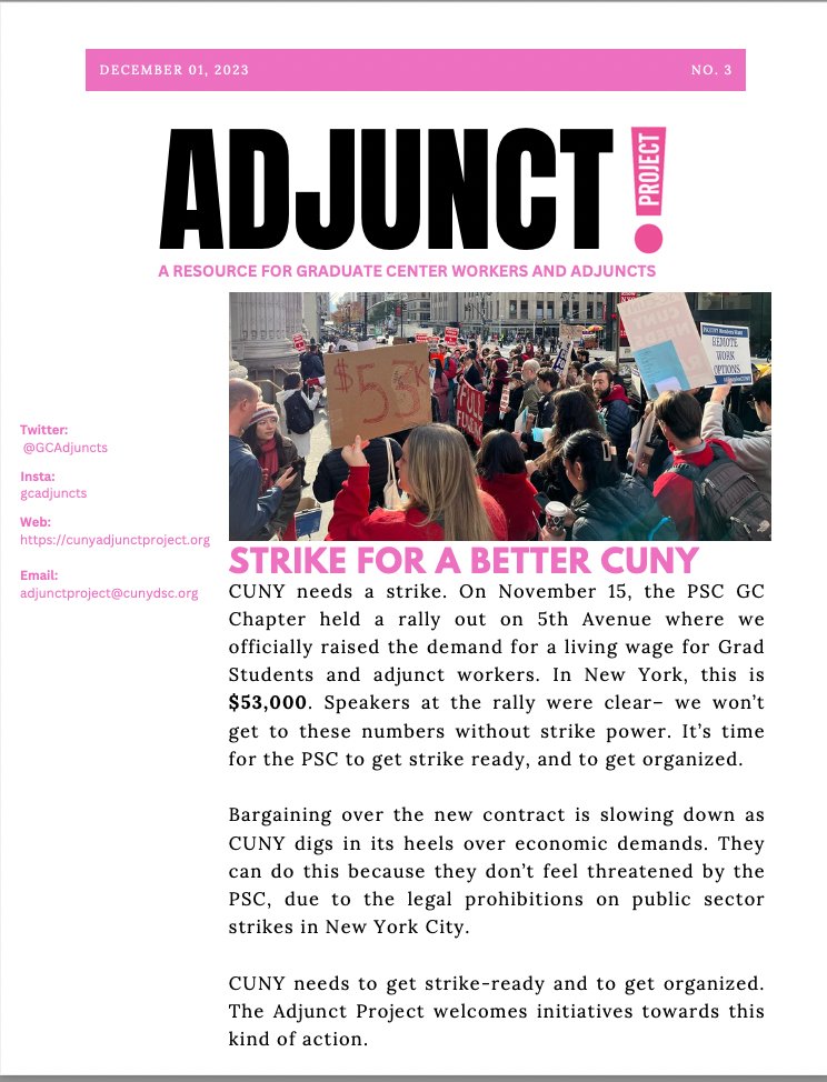 Adjunct Project #UNIONIZE #FreePalestine tweet media