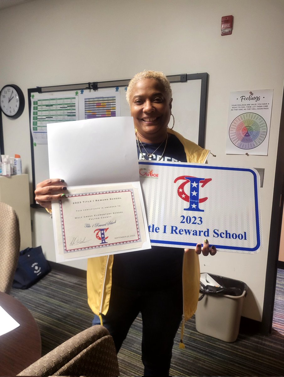Look what arrived in the mail today! #TitleIRewardSchool Thank you GADOE for recognizing our staff and students. <a href="/PrincipalDGlass/">D Glass</a> <a href="/WolfCreekWolves/">Wolf Creek ES</a> <a href="/RonaldBMaxwell/">Ronald B. Maxwell Jr.</a>