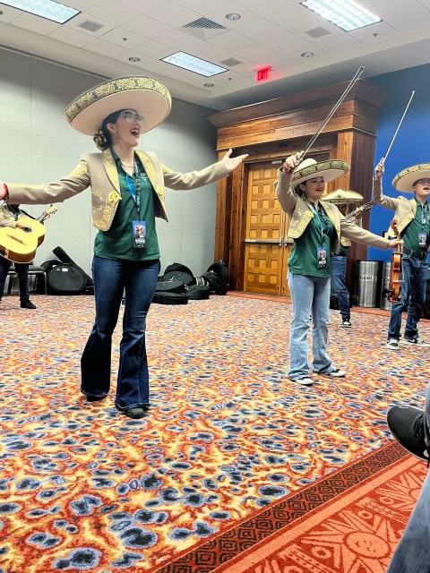 KnudsonMS's tweet photo. Our Pumas are rehearsing and about to compete in Texas! Join the live stream on Facebook at noon today https://t.co/GyvP7k4Wh0
#LosPumas #KOMariachi #CCSDMagnet #Mariachi https://t.co/NqMqAYAbWW