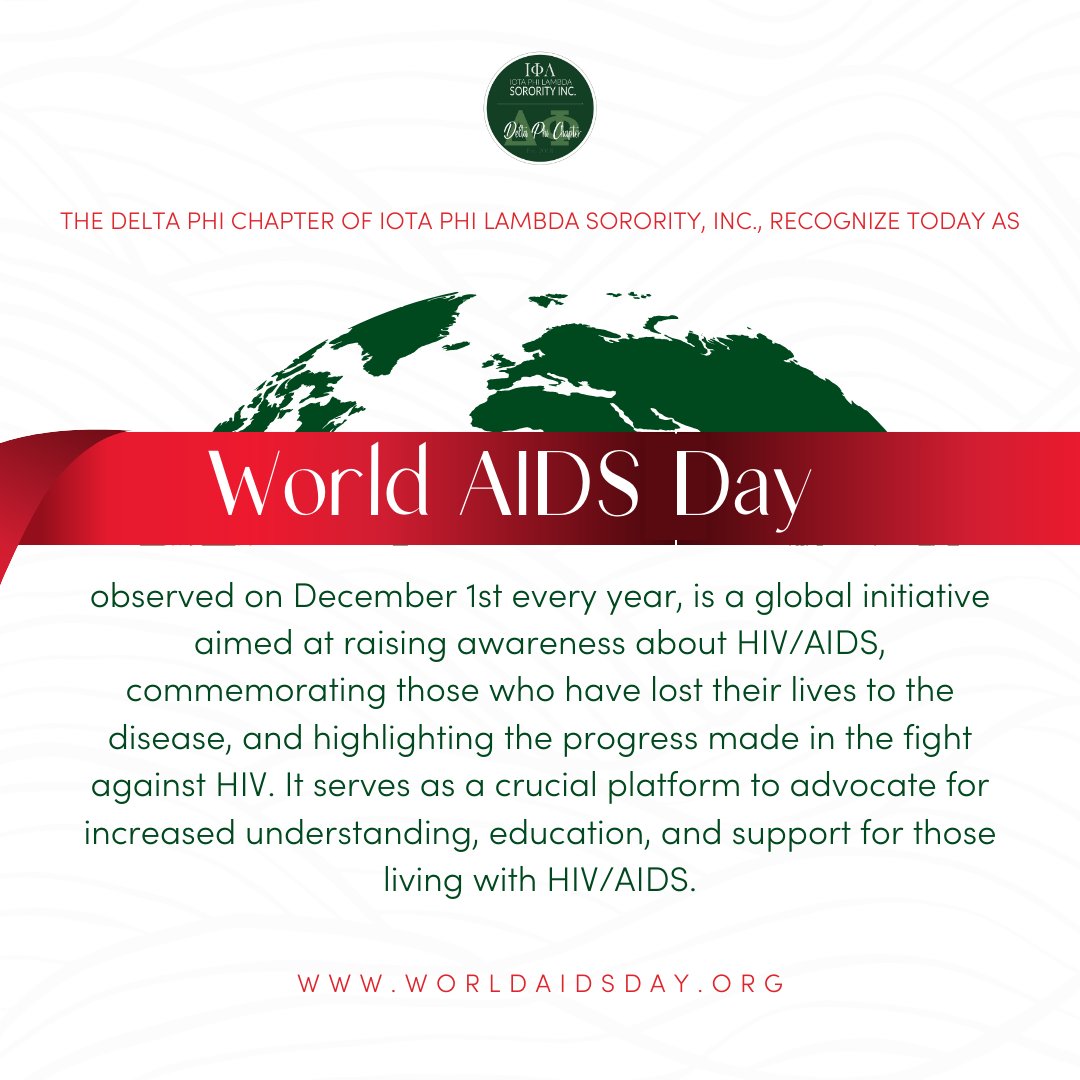 iota_deltaphi's tweet photo. The Ladies of the Delta Phi Chapter of lota Phi Lambda Sorority, Incorporated recognize today as World AIDS Day🌎Swipe for a few ways to support those with HIV/AIDS and ways to prevent it. 🤍
–
#WorldsAIDSDay
#DeltaPhiChapter https://t.co/pyHif6TYc8