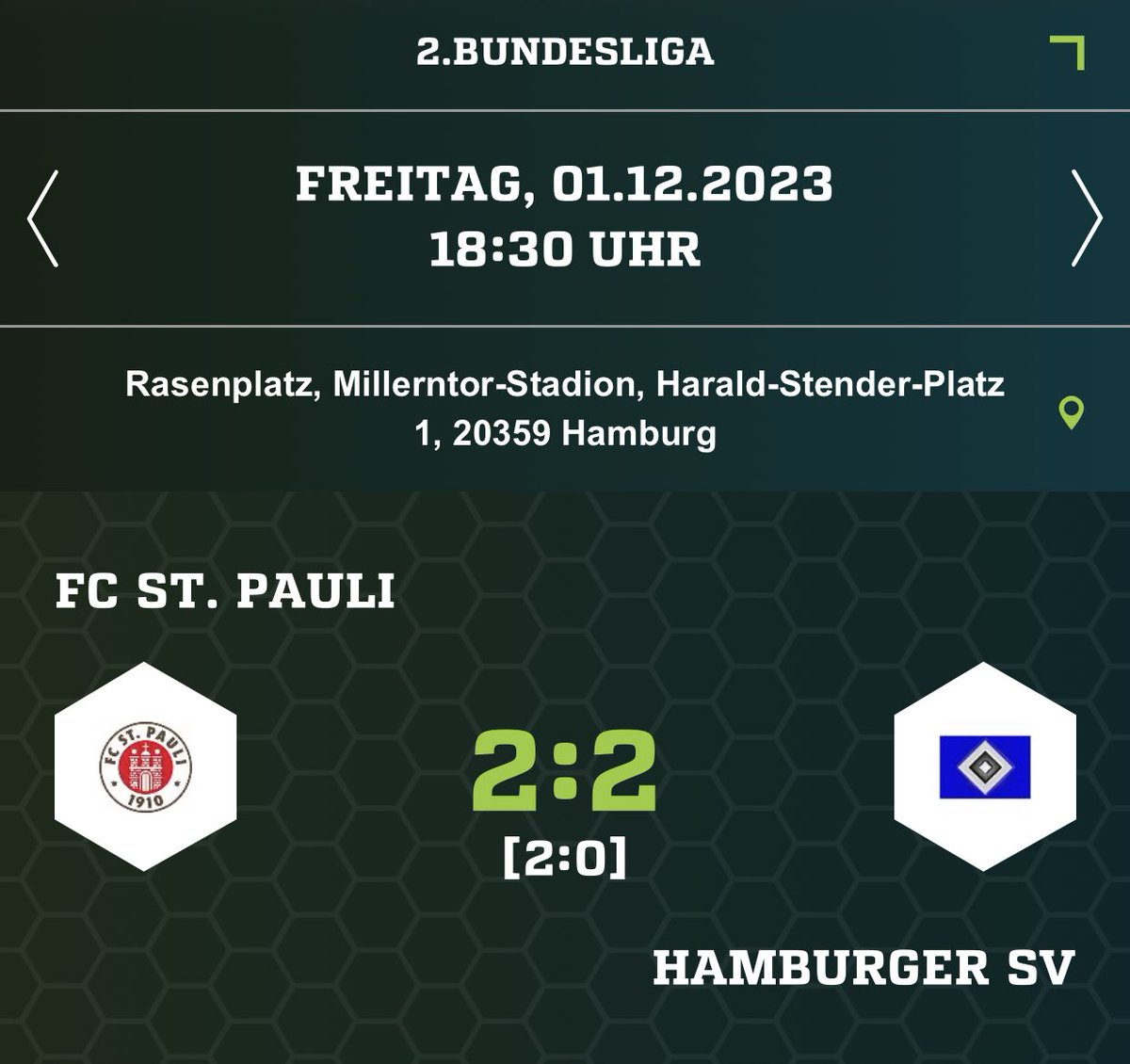 FranHerreraGa's tweet photo. FINAAAAAAL | Pues lo dicho, el HSV mejoró mucho en esta segunda parte y logra llevarse un valioso empate gracias a dos minutos pletóricos… Partido intenso y muy disputado en un campo complicado por la intensa nevada…
#FCSPvsHSV 2-2 https://t.co/GKcNvClm9q