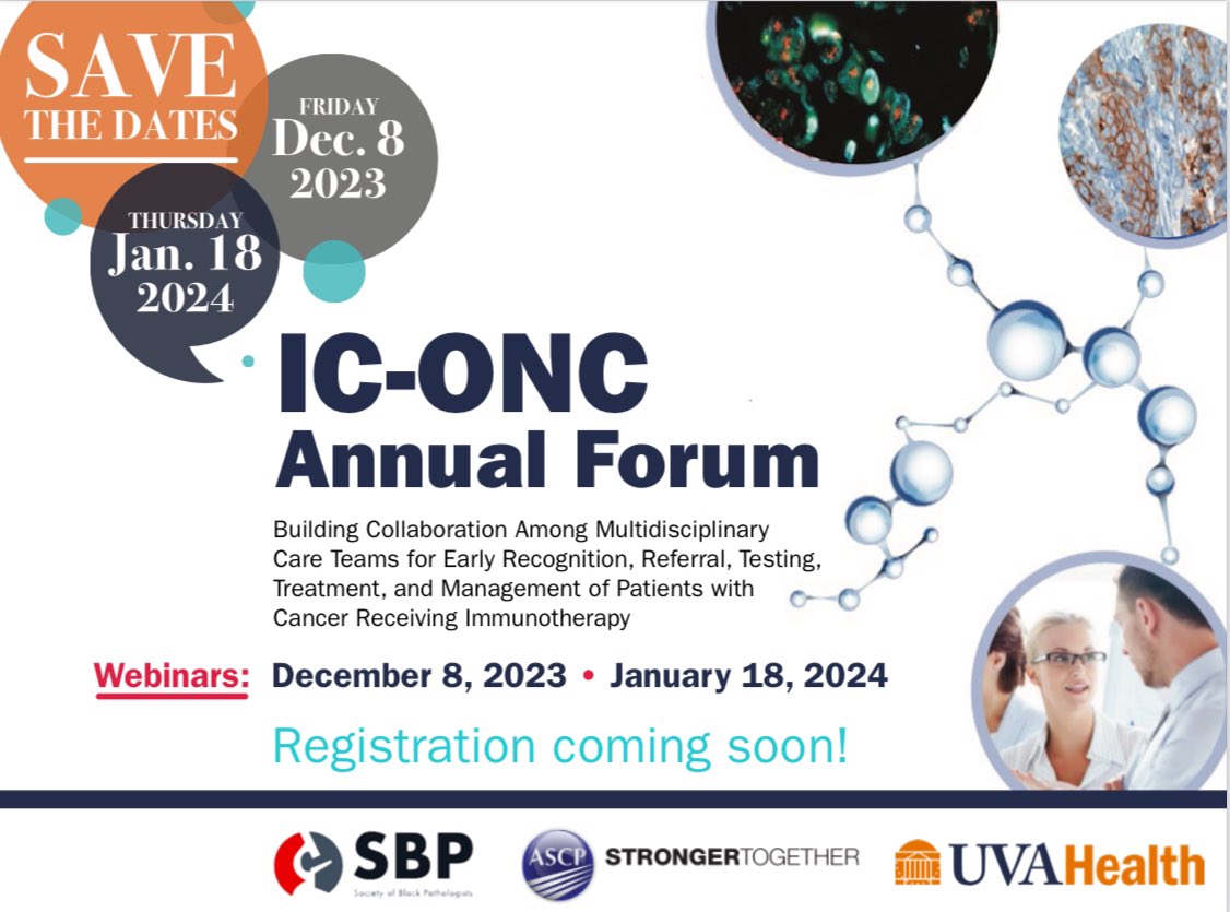SBPathology's tweet image. SAVE THE DATE for this first live and recorded tumor board taking place on December 8th featuring SBP member Dr. Ryanne Brown. Topic? Melanoma and NSCLC.

#socblackpath #tumorboard #livelearning