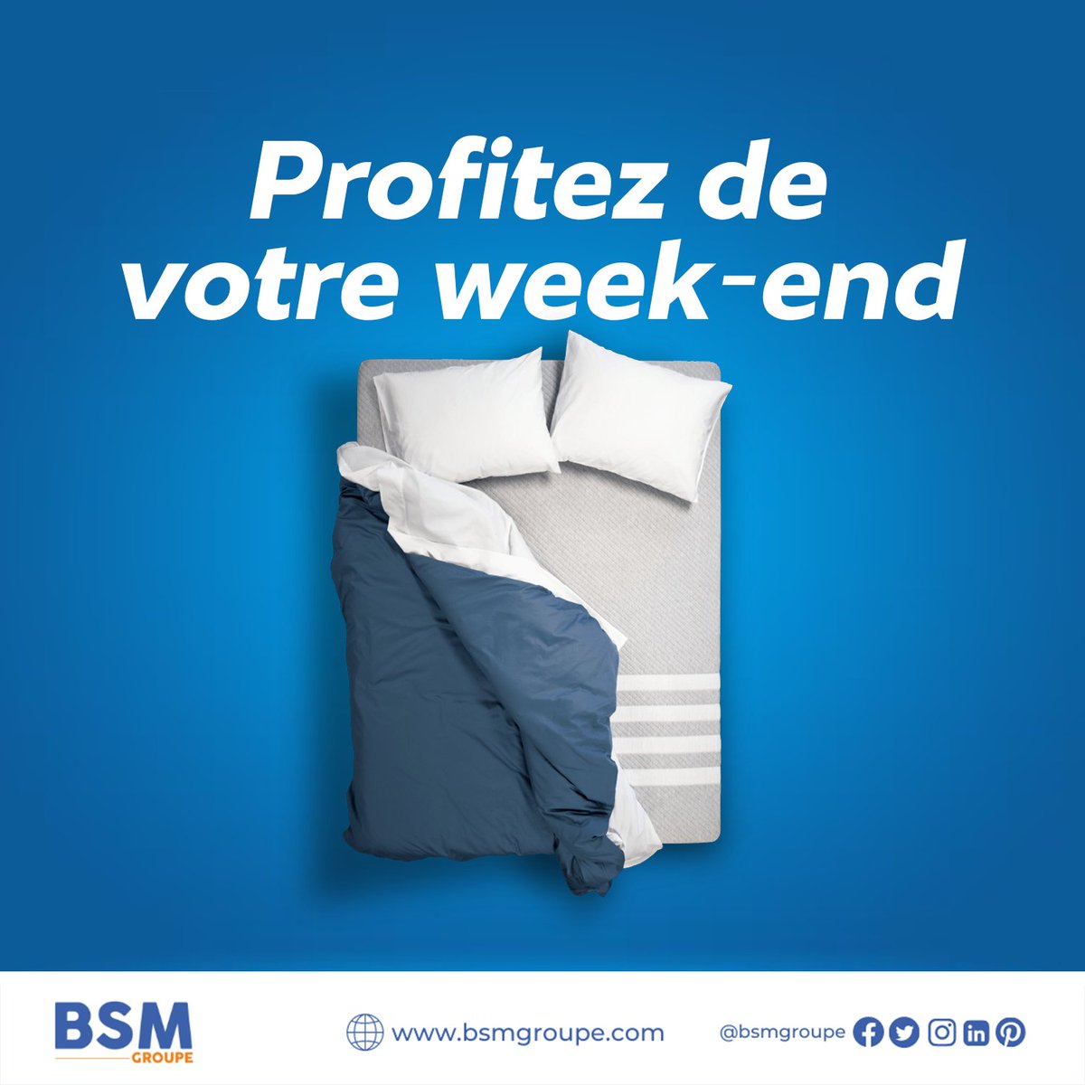 bsmgroupe's tweet image. Un lit moelleux, deux oreillers accueillants et un drap, le week-end promet d&apos;être doux et réconfortant.

Profitez bien de votre repos !

#weekend #bonweekend #bsmgroupe