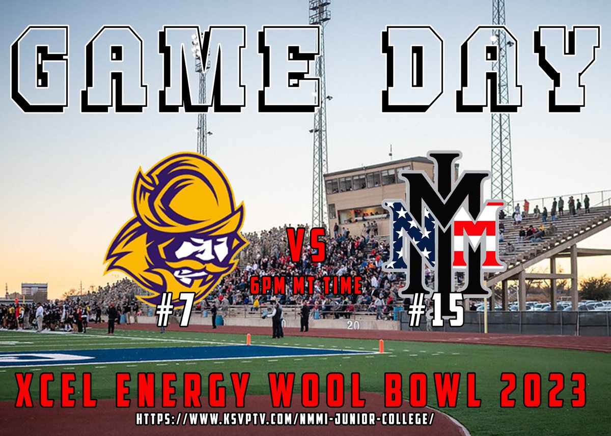IT’S GAME DAY!!! 

LAST GAME FOR THE YEAR! COME OUT AND SUPPORT YOUR BRONCOS! 

Xcel Energy Wool Bowl
 <a href="/woolbowl/">The Xcel Energy Wool Bowl</a> 

🆚 Dodge City
📺: ksvptv.com/nmmi-junior-co…
📍: Roswell, NM
⏰: 6 PM Mountain Time

#GRINDHOUSE