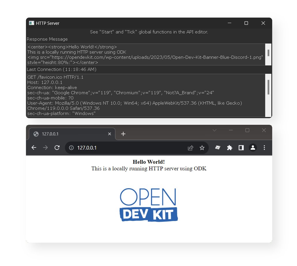opendevkit's tweet photo. In #OpenDevKit you can go wild with the unrestricted networking capabilities. Create servers of all types, including streaming various data types, and dissect a demo project showcasing how you can easily host a server that sends HTML/JSON responses. https://t.co/jtbgBdqQxO
