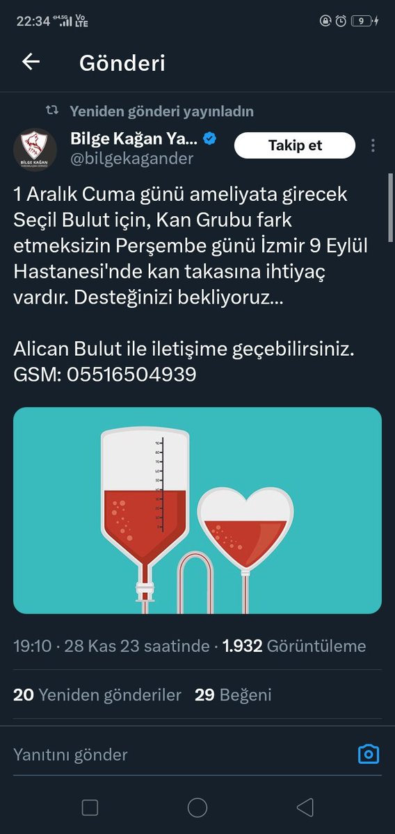 Başta <a href="/Adem__Taskaya/">Adem Taşkaya</a> @bilgekagander olmak üzere kardeşimin ameliyatında tüm emeği geçenlere büyük bir teşekkürü borç bilirim kendimde. <a href="/Adem__Taskaya/">Adem Taşkaya</a> <a href="/NeslihanRvana/">Neslihan Irvana</a> gibi isimler gerçek teşkilatçılığı yardımlaşmayı ve dayanışmayı parti uğruna değil karakterlerine işlemişler...