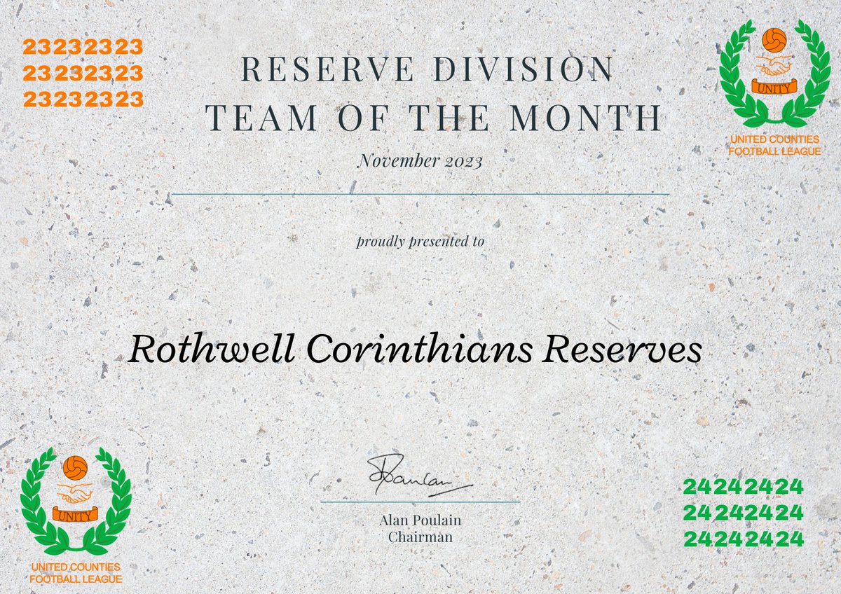 utdcos's tweet photo. 🏆 November Awards 🏆

The final award this evening goes to @RothwellCFC Reserves as the Reserve Division team of the month for November 🎉🎉

They win the award with a goal difference of +8! Excellent work 👏👏 https://t.co/0yVI5U8gS0
