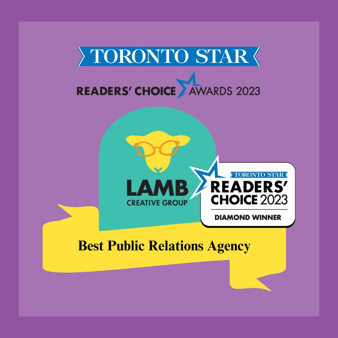 lambcreativeg's tweet photo. ✨🎉 We're proud to announce Lamb Creative Group as the Diamond Winner of the @TorontoStar Reader's Choice Awards for Best Public Relations Agency! We're also thrilled to announce Lamb Creative Group as the Diamond Winner for Best Advertising/Marketing Agency!

#lcg https://t.co/2VZAZtgDro