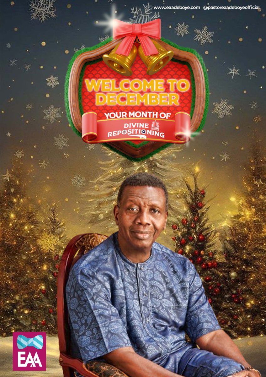 RCCG_PR's tweet photo. Welcome to the last month of the year, the month of December.
Welcome to your month of Divine Repositioning.
God will divinely reposition you from obscurity to greatness, from shame to glory, sorrow to joy, and from lack to abundance in Jesus Name.

#HGC2023 
#DivineRepositioning https://t.co/sbulL7F3ZX