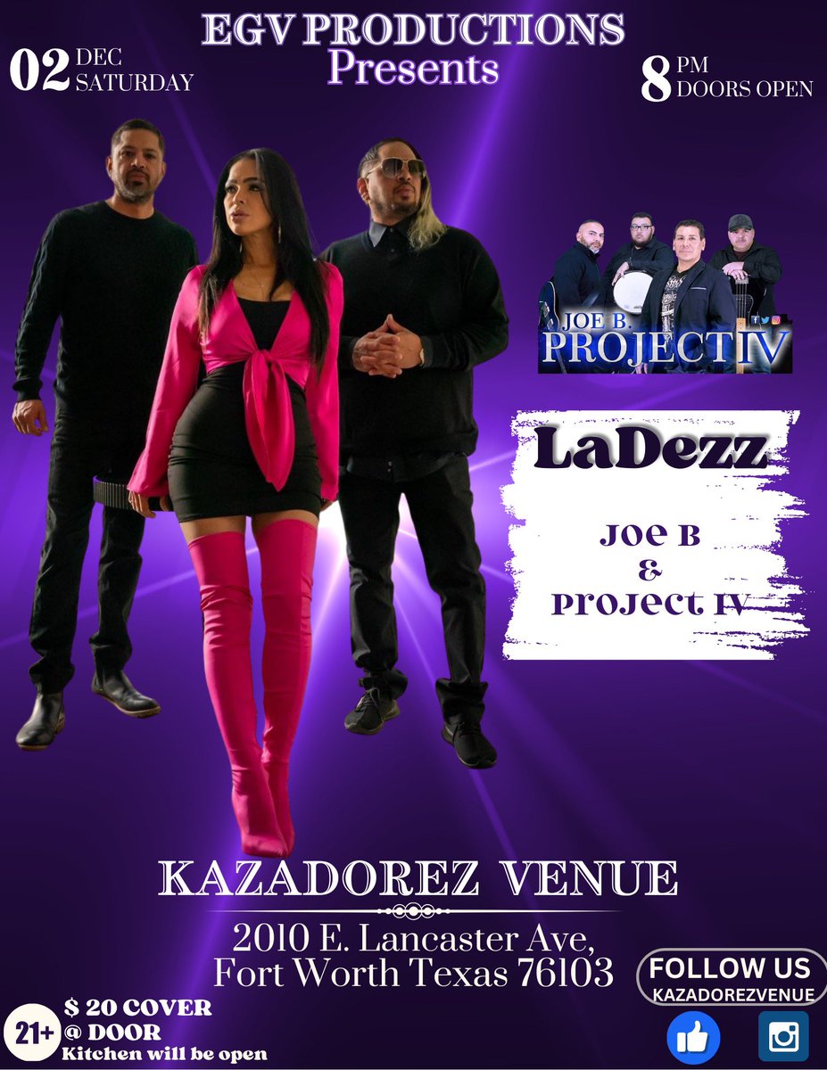 See yall tomorrow night Ft. Worth Tx. Saturday December 2nd.