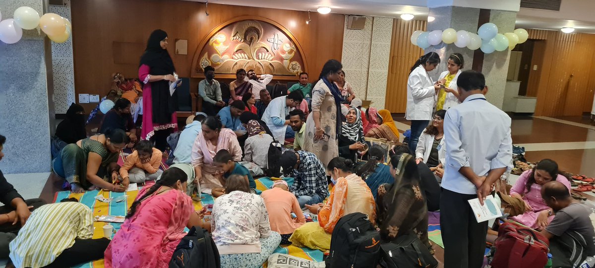 BTFI4's tweet photo. What made the scene more special was the active involvement of the relatives,who enthusiastically joined in the creative process. It was a beautiful sight to see families bonding &amp; supporting one another through these activities #Familysupport @RadOncTMC @ACTREC_TMC @TataMemorial https://t.co/cjpKVYZE0O
