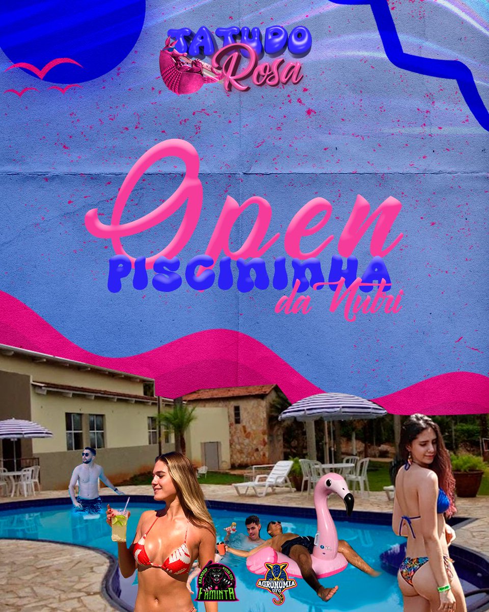 FamintaUFG's tweet photo. OPEN PISCININHA NA TATUDOROSA 😜

Amanhã o rolê vai ser daquele jeito que só a nutri e a agro sabe fazer e por isso, a piscininha tá toda rosa para curtir o calor no Sol Nascente! 

Vem com a gente!
02/12, a partir das 16:00
📍 Sol Nascente https://t.co/hzPwYJa10P