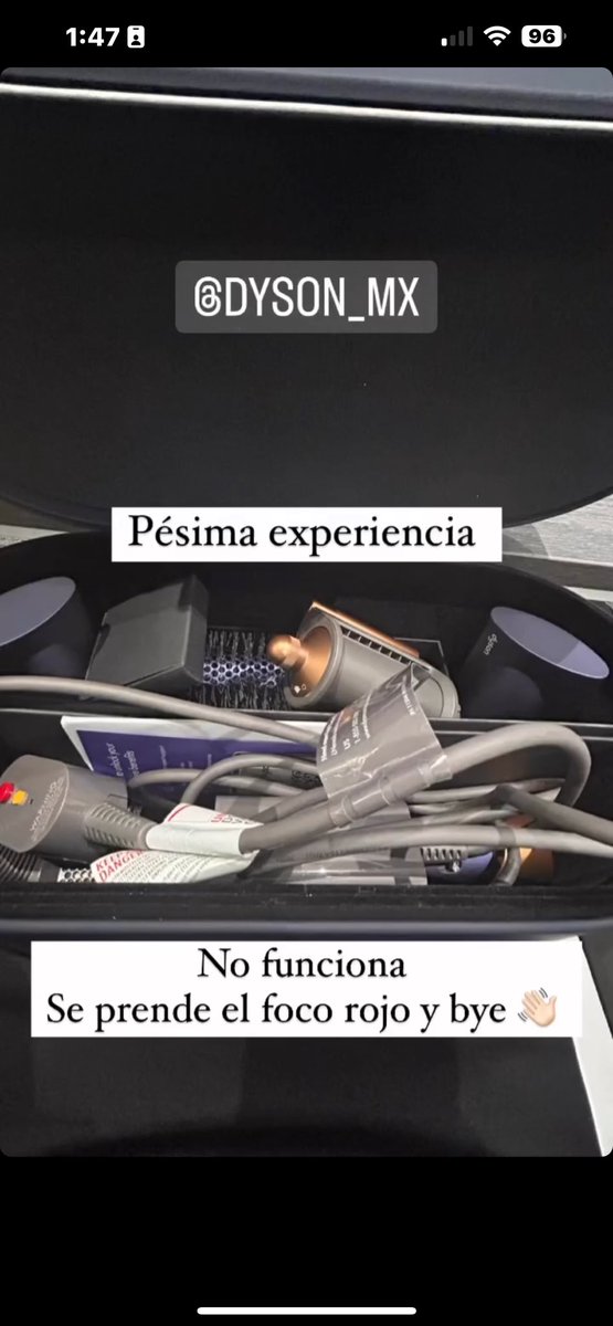_ReginaJuarez's tweet photo. @Dyson @Profeco No se que fue más decepcionante, que el producto esté defectuoso o las soluciones que me dio @DysonMexico @Dyson https://t.co/7mw9mPJfMc