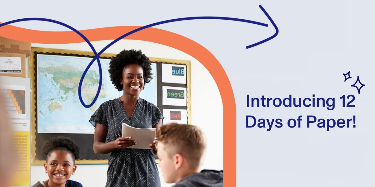 #Teachers: Dec 4-20, join our daily plug &amp; play classroom activities!
🎁 Each day, 3 educators will win a $50 Amazon gift card.
To participate: 
1. Implement our daily activities.
2. Share your experience on here &amp; use the hashtag #12DaysOfPaper! 
First activity drops Monday! 🚀