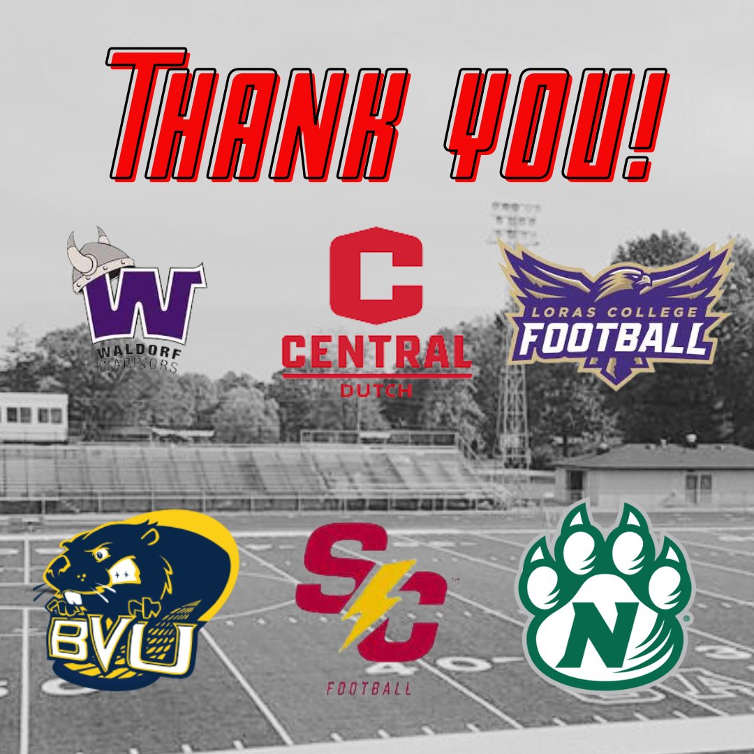Thank you to these colleges for stopping by and checking out our athletes at Newton.  We have great kids that will make any program better. #CFLA #RedPride